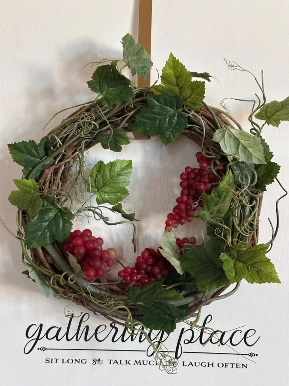 Rustic French Tuscan Country Vineyard European Vintage Grape Wreath 15 Grapevine